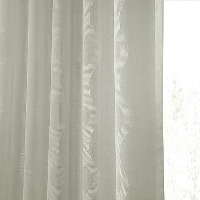 EFF 1-panel Vega Patterned Linen Sheer Window Curtain