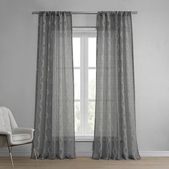 EFF 1-panel Vega Patterned Linen Sheer Window Curtain