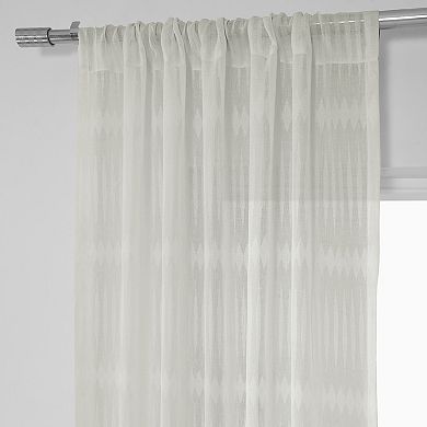 EFF 1-panel Polaris Patterned Linen Sheer Window Curtain