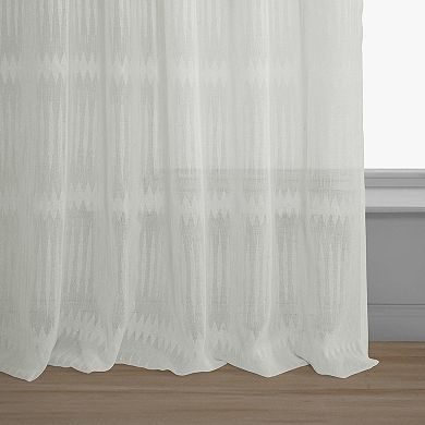 EFF 1-panel Polaris Patterned Linen Sheer Window Curtain