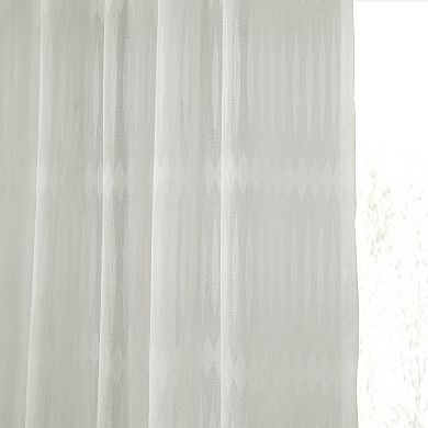 EFF 1-panel Polaris Patterned Linen Sheer Window Curtain