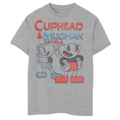 Boys 8 20 Cuphead And Mugman Dynamic Duo Vintage Graphic Tee - fight with cuphead and mugman roblox