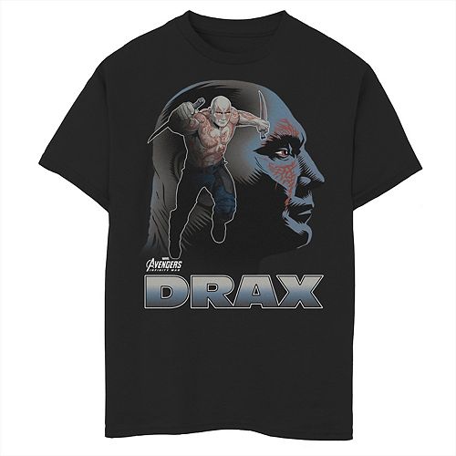 Boys 8 20 Marvel Infinity War Drax Big Head Profile Graphic Tee - how to get bighead in roblox for free 2020