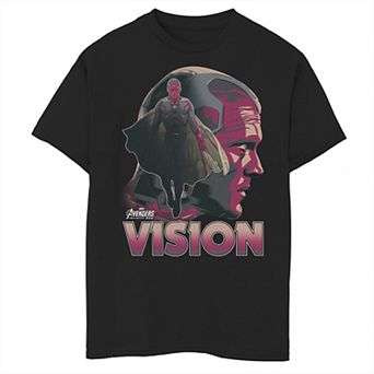 Boys 8-20 Marvel Infinity War Vision Big Head Profile Graphic Tee
