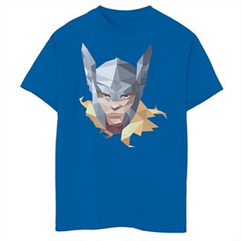 Boys 8-20 Marvel Thor The Mighty Big Face Geometric Prism Graphic Tee