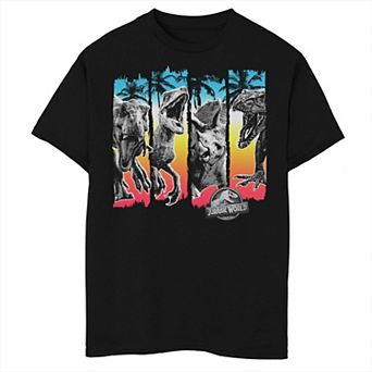 Boys 8-20 Jurassic World Two Gradient Dinosaur Panel Portrait Graphic Tee