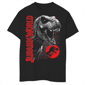 Boys 8-20 Jurassic World T-Rex Grid Background Logo Graphic Tee