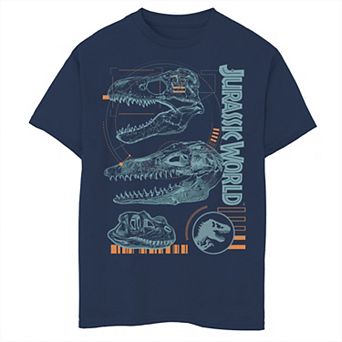 Boys 6-20 Jurassic World Two Dinosaur Skull Schematic Graphic Tee