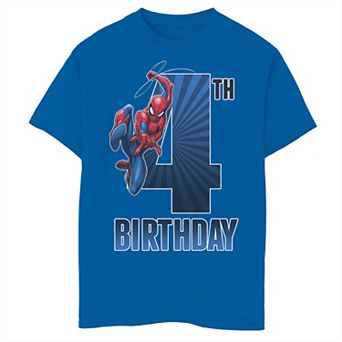 Boys 8-20 Marvel Spider-Man Swinging 4th Birthday Graphic Tee