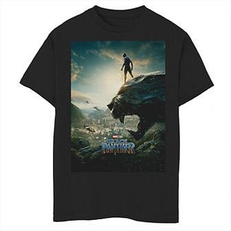 Boys 8-20 Marvel Black Panther Cliff Movie Poster Graphic Tee