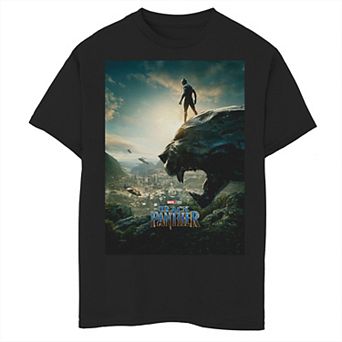 Boys 8-20 Marvel Black Panther Cliff Movie Poster Graphic Tee