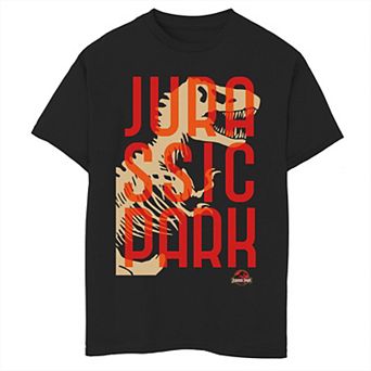 Boys 6-20 Jurassic Park Split Typography T-Rex Bones Graphic Tee