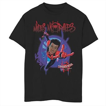 Boys 8-20 Marvel Spiderverse Miles Morales Splat Graphic Tee