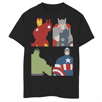 Boys 8-20 Marvel The Avengers Assemble Flat Vectorized Graphic Tee
