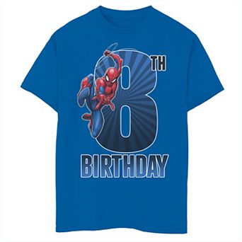 Boys 8-20 Marvel Spider-Man Swinging 8th Birthday Graphic Tee