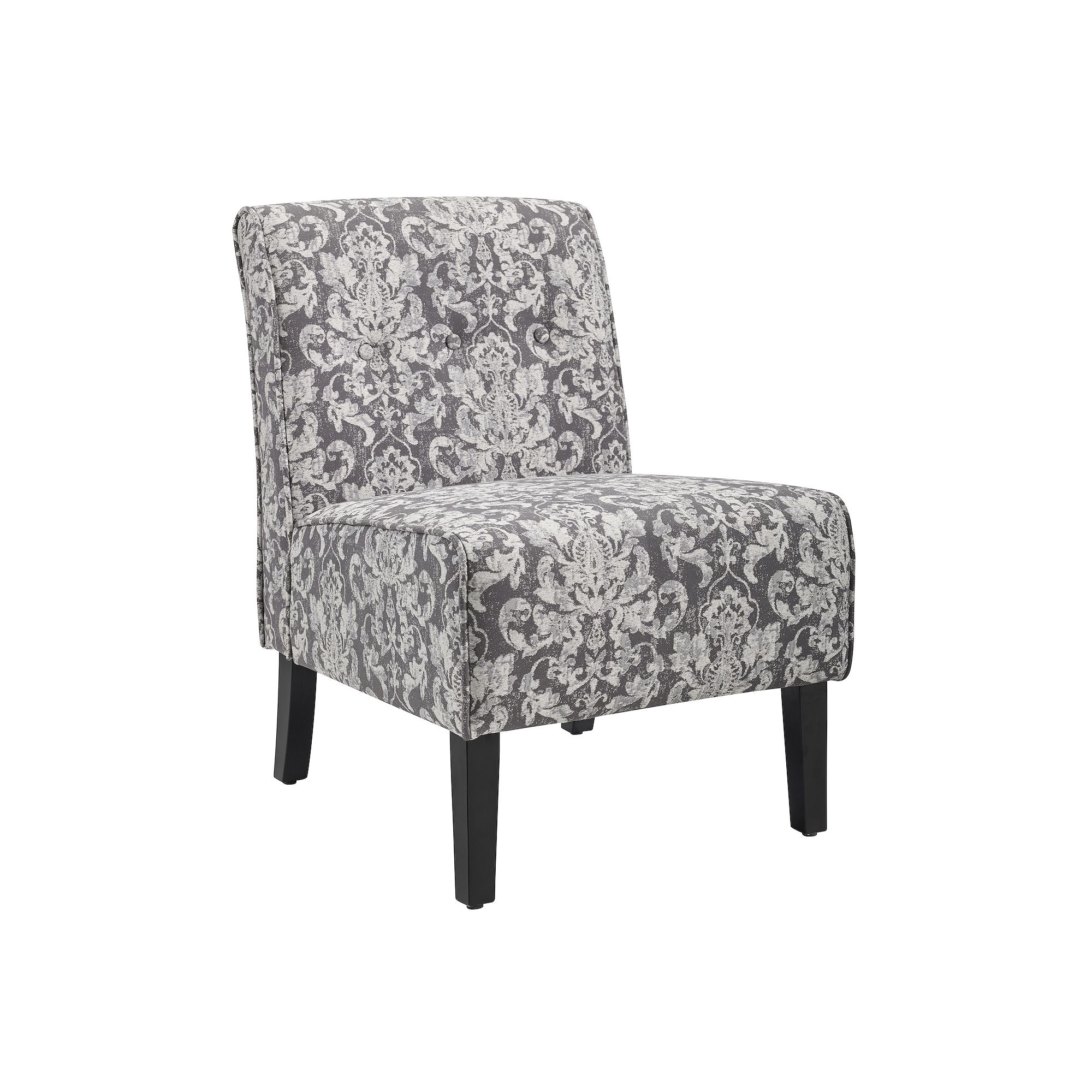 Linon Coco Accent Chair, Gray Damask