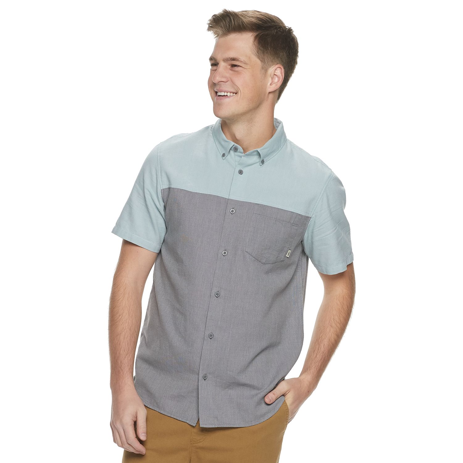 vans mens button shirts