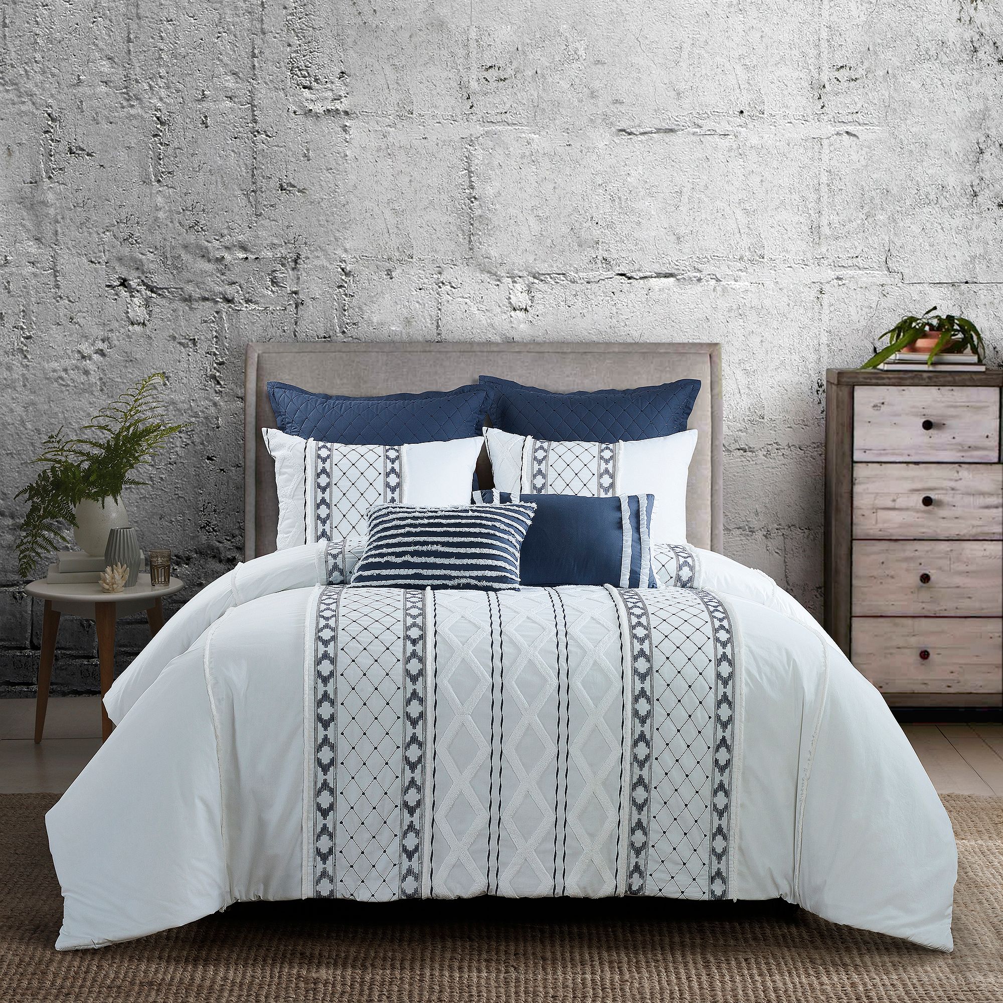 Donna Sharp Trellis Comforter Set, Blue White