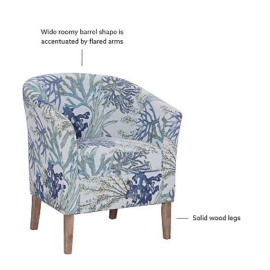 Linon Simon Club Barrel Arm Chair