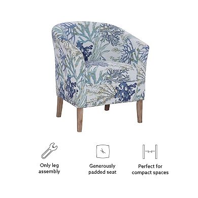 Linon Simon Club Barrel Arm Chair