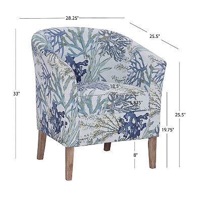 Linon Simon Club Barrel Arm Chair