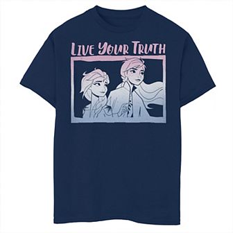 Disney's Frozen 2 Boys 8-20 Elsa Anna Live Your Truth Gradient Poster Graphic Tee
