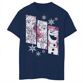 Disney's Frozen 2 Boys 8-20 Anna Elsa Olaf Snowflake Panel Graphic Tee