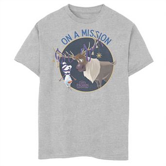 Disney's Frozen 2 Boys 8-20 Olaf Sven Ribbon Bells Circle Design Graphic Tee
