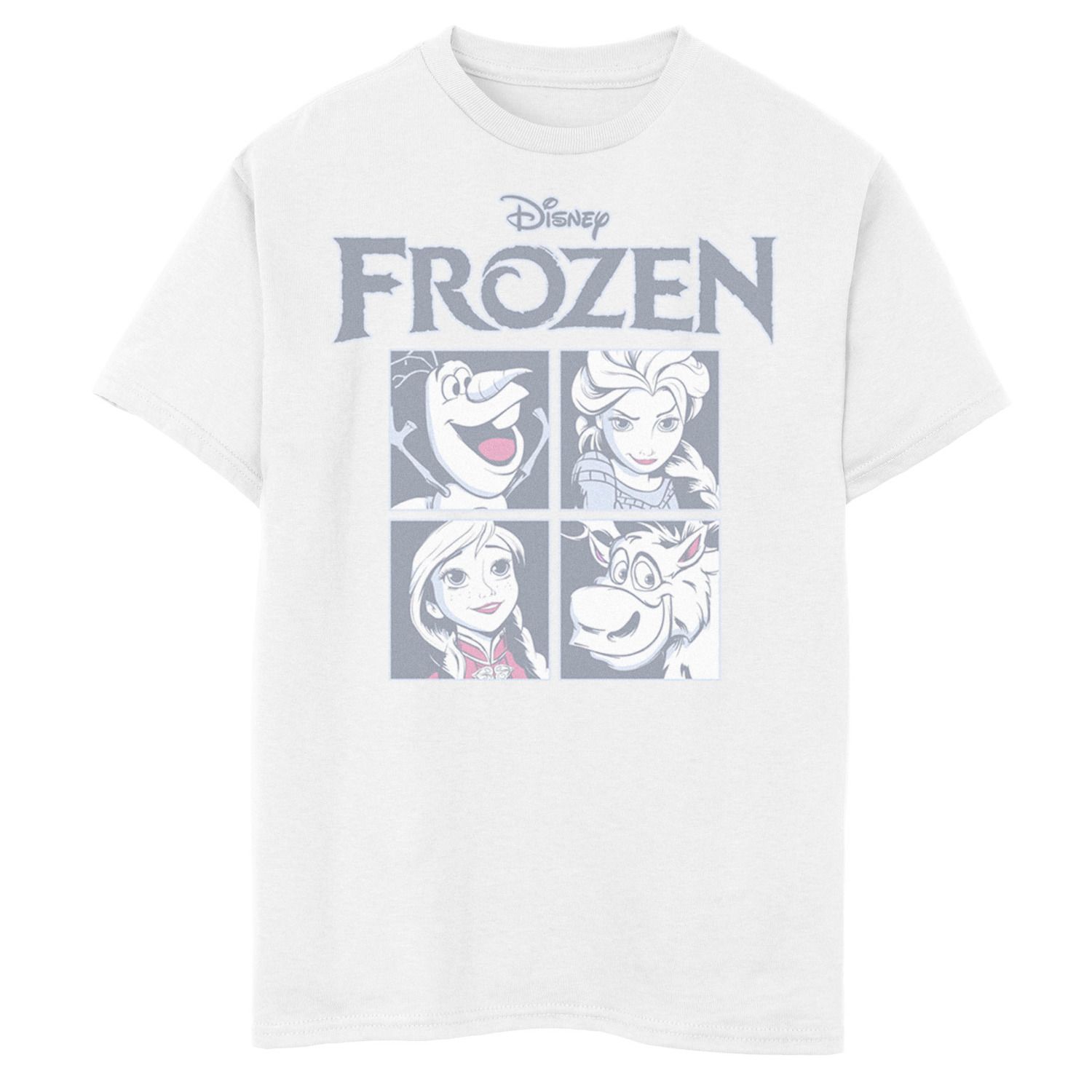 Image for Disney 's Frozen 2 Boys 8-20 Blue Hue Character Portrait Grid Panels Graphic Tee at Kohl's.