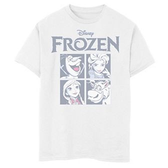 Disney's Frozen 2 Boys 8-20 Blue Hue Character Portrait Grid Panels Graphic Tee