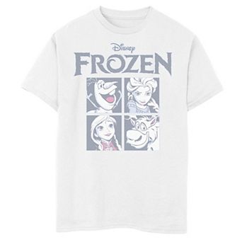Disney's Frozen 2 Boys 8-20 Blue Hue Character Portrait Grid Panels Graphic Tee
