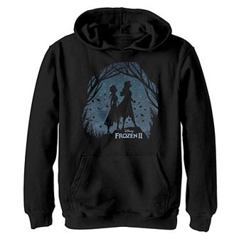 Disney's Frozen 2 Boys 8-20 Elsa Anna Silhouettes Forest Night Graphic Hoodie