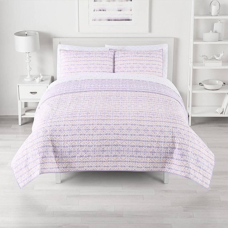 The Big One Quilt Set With Sheets, Lt Purple, King