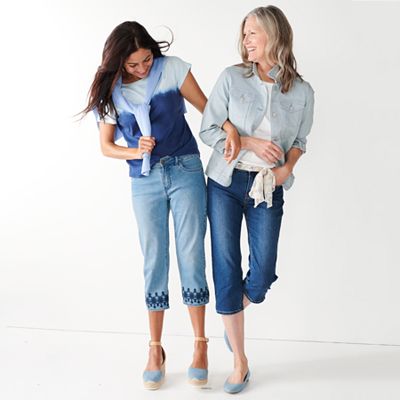 Women s Croft Barrow Comfort Waist Denim Capris
