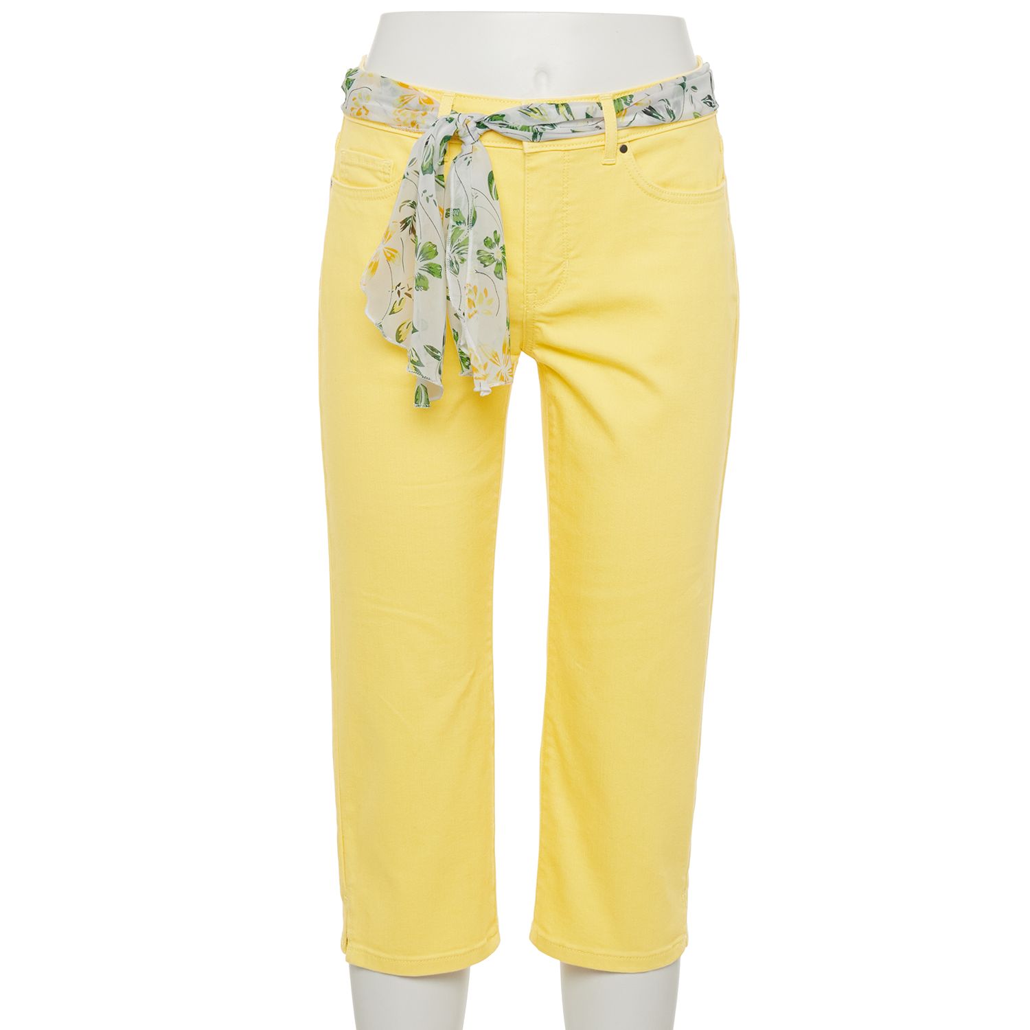 yellow capri jeans