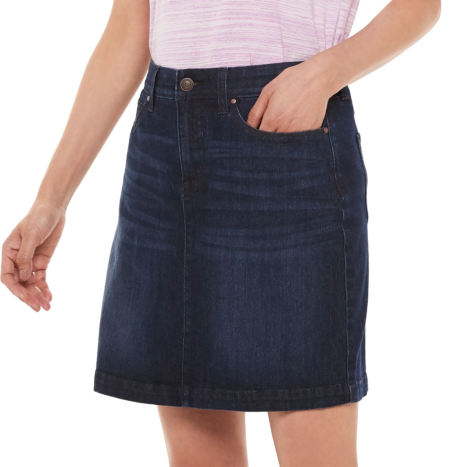 kohls white denim skirt