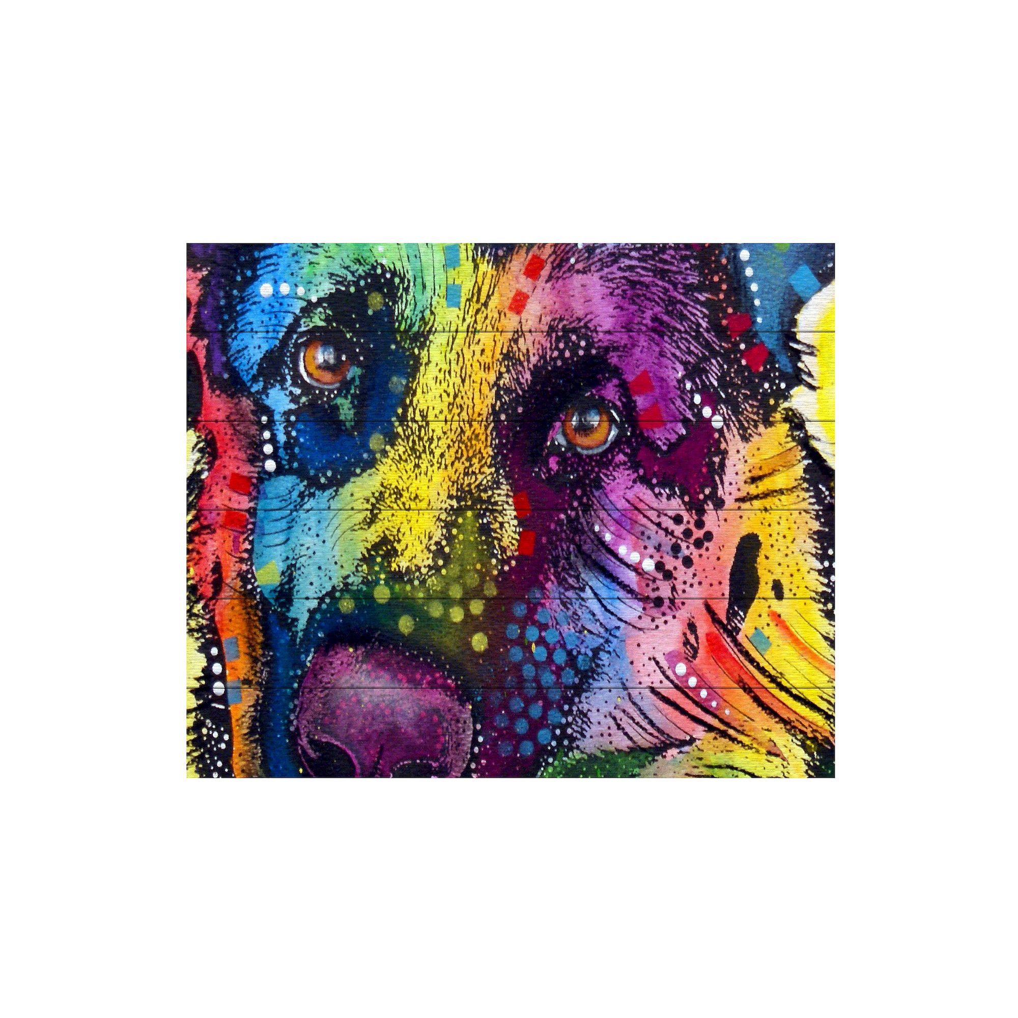 Trademark Fine Art German Shepherd Wood Slat Art, Multi