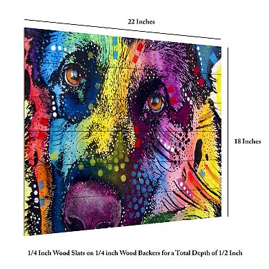 Trademark Fine Art 'German Shepherd' Wood Slat Art