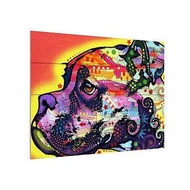 Trademark Fine Art 'Profile Boxer' Wood Slat Art
