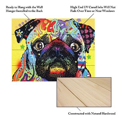 Trademark Fine Art 'Pug' Wood Slat Art