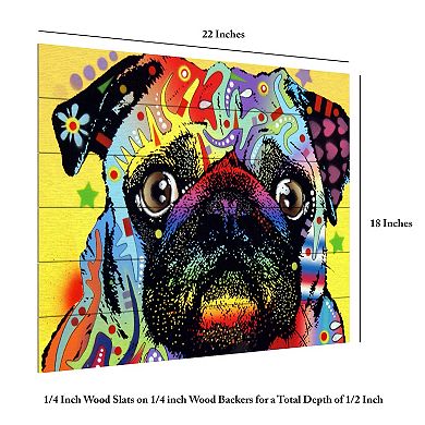 Trademark Fine Art 'Pug' Wood Slat Art