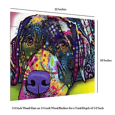 Trademark Fine Art 'Savvy Labrador' Wood Slat Art