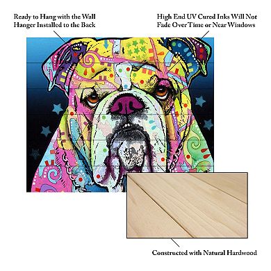 Trademark Fine Art 'The Bulldog' Wood Slat Art