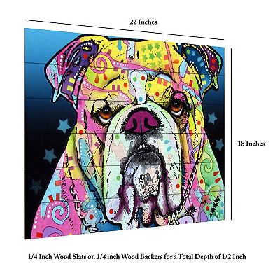 Trademark Fine Art 'The Bulldog' Wood Slat Art