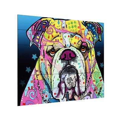 Trademark Fine Art 'The Bulldog' Wood Slat Art