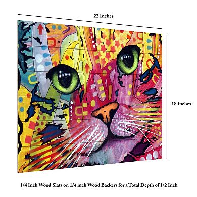Trademark Fine Art 'Tilt Cat' Wood Slat Art