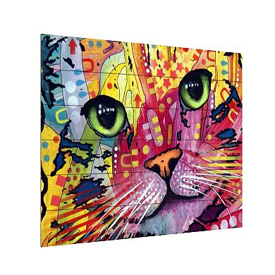Trademark Fine Art 'Tilt Cat' Wood Slat Art