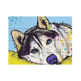 Trademark Fine Art 'Siberian Husky II' Wood Slat Art
