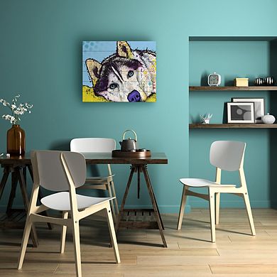 Trademark Fine Art 'Siberian Husky II' Wood Slat Art