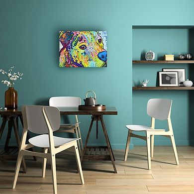 Trademark Fine Art 'Thoughtful Pitbull III' Wood Slat Art